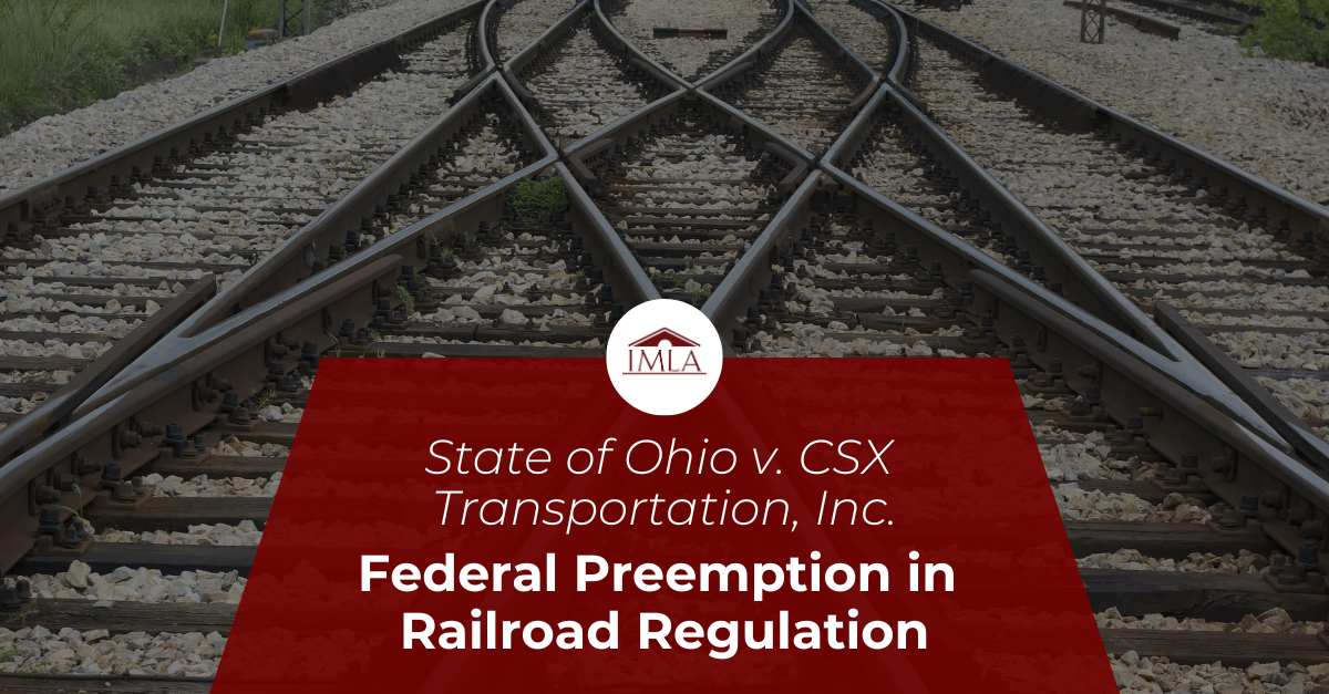 State Of Ohio V Csx Transportation Inc Federal Preemption In